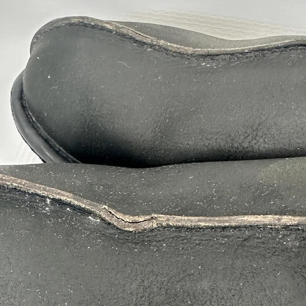 UGG Slippers Mens Size 11 Black Leather Mule Shearling Lined Slip On House
